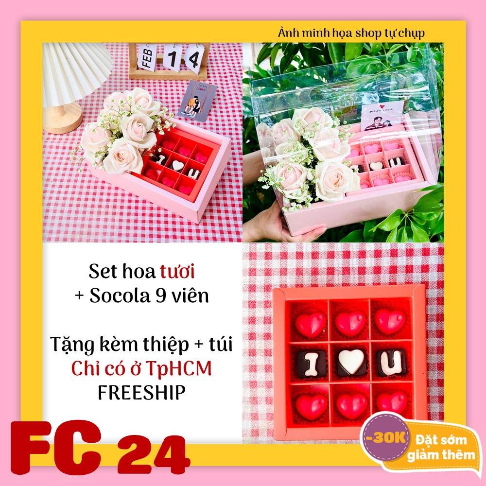 Set socola và hoa tươi FC24 valentine