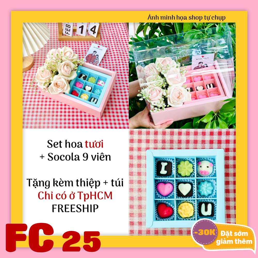Set socola và hoa tươi FC25 valentine