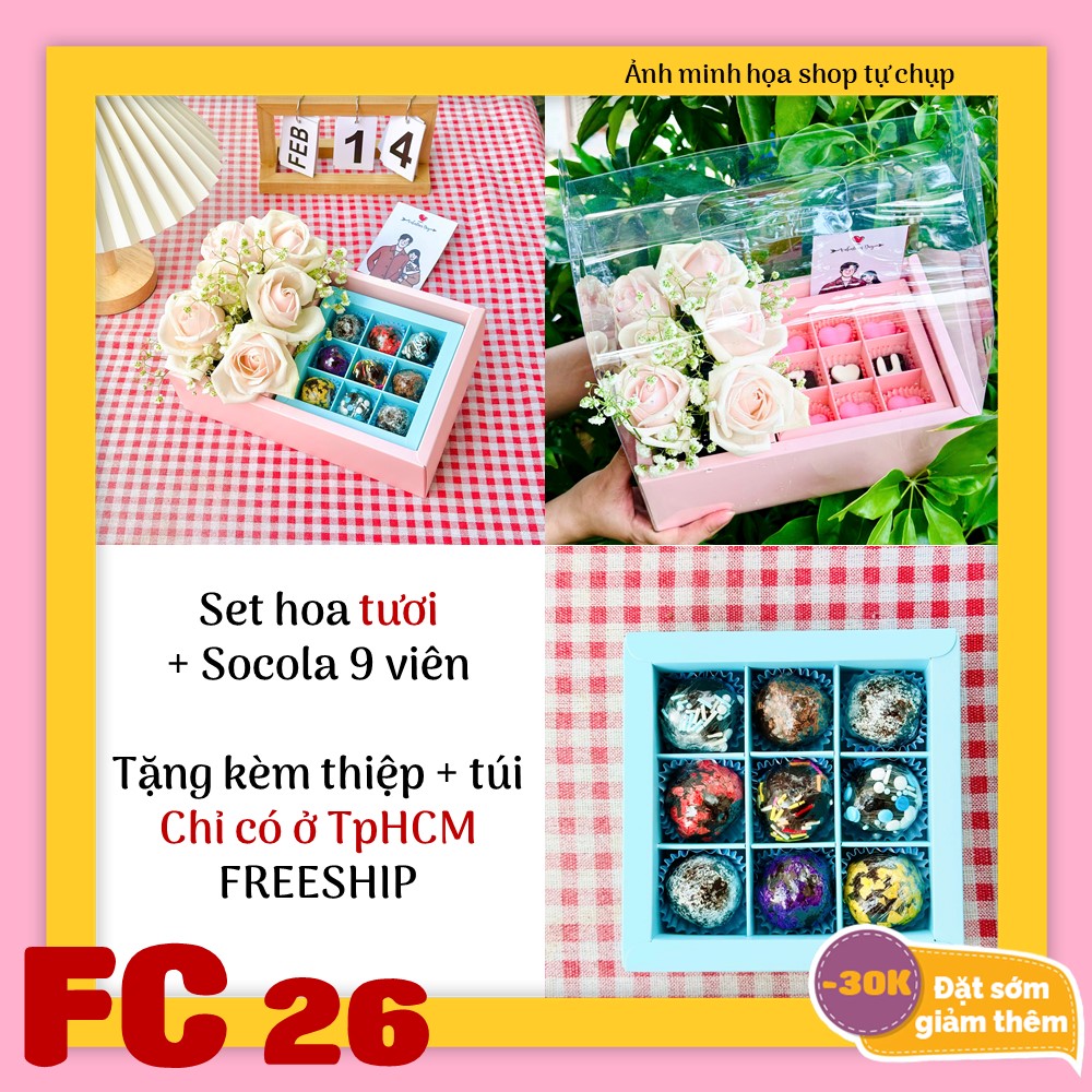 Set socola và hoa tươi FC26 valentine