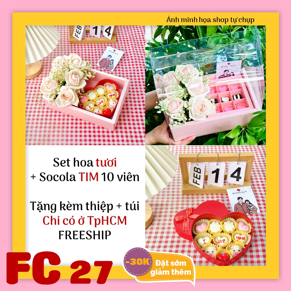 Set socola và hoa tươi FC27 valentine