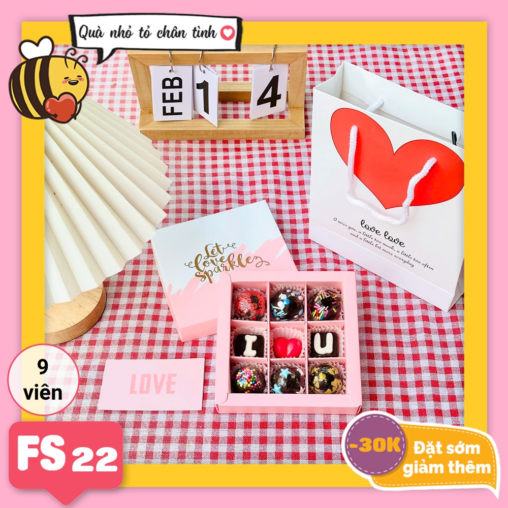 Hộp socola valentine vuông FS22 truffle mix