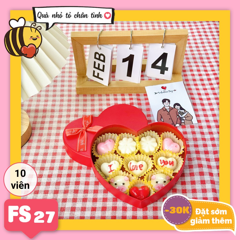 Hộp socola valentine trái tim FS27 10 viên (Chỉ ship TpHCM)