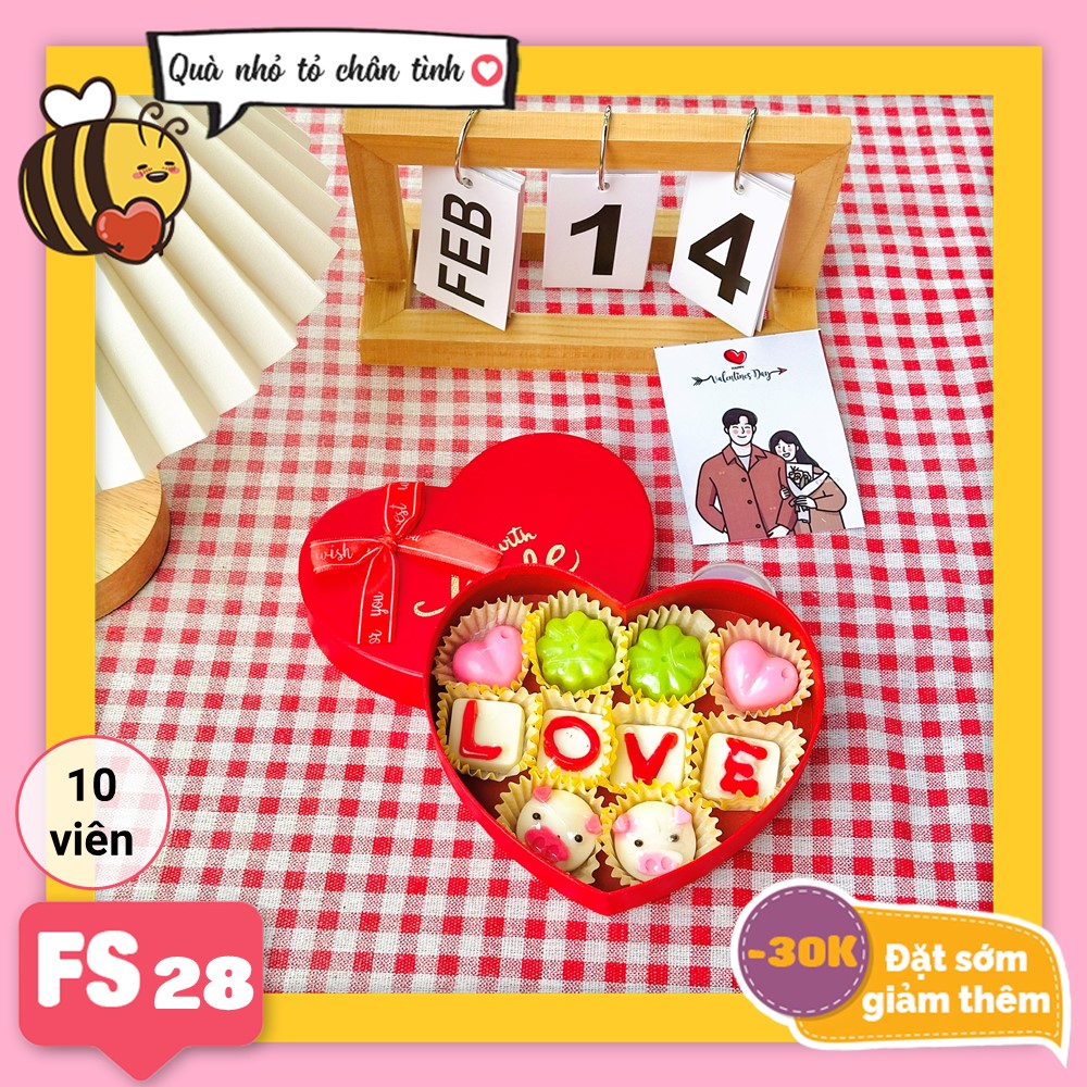 Hộp socola valentine trái tim FS28 10 viên (Chỉ ship TpHCM)