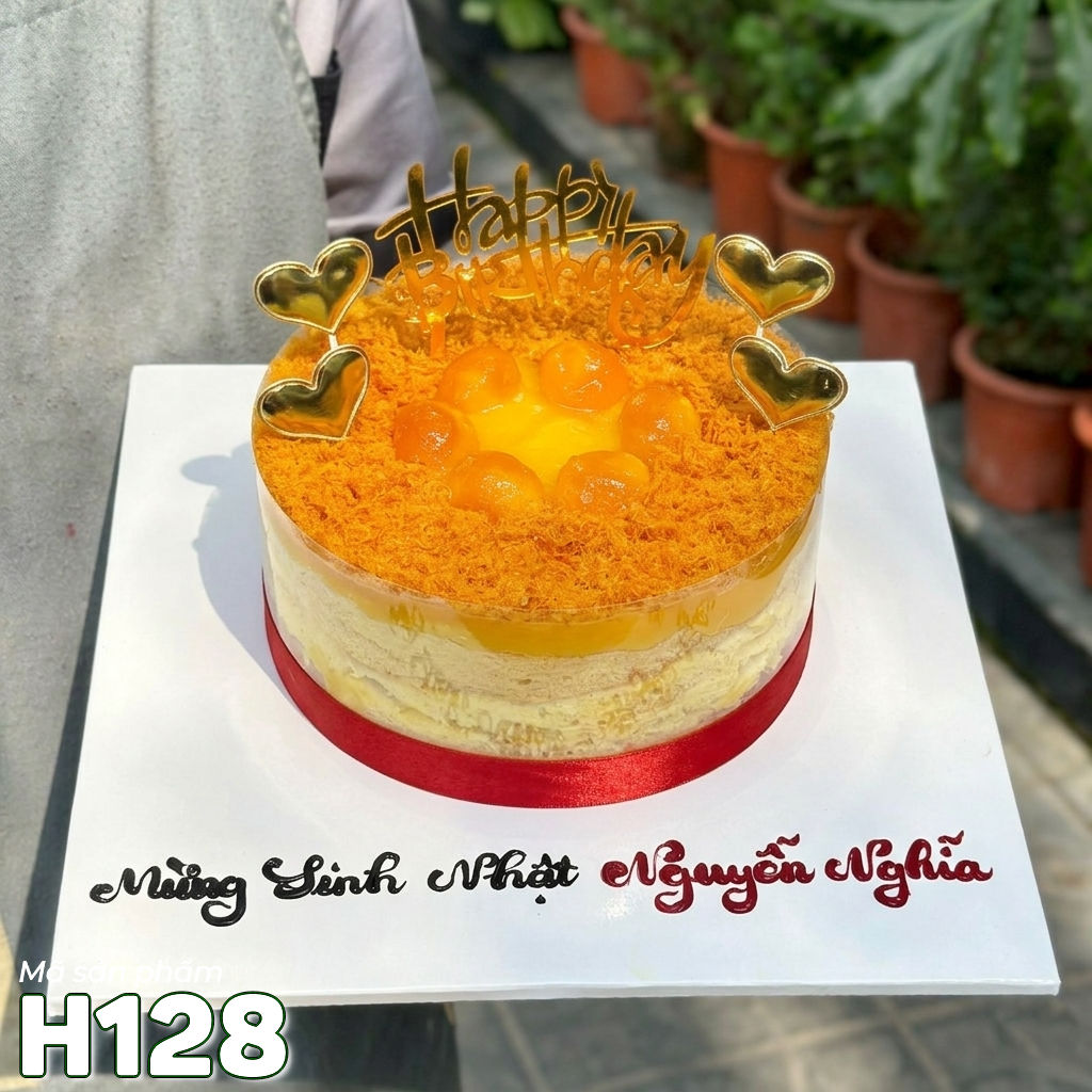 Bánh sinh nhật bông lan trứng muối H128 phong cách đơn giản ăn ngon