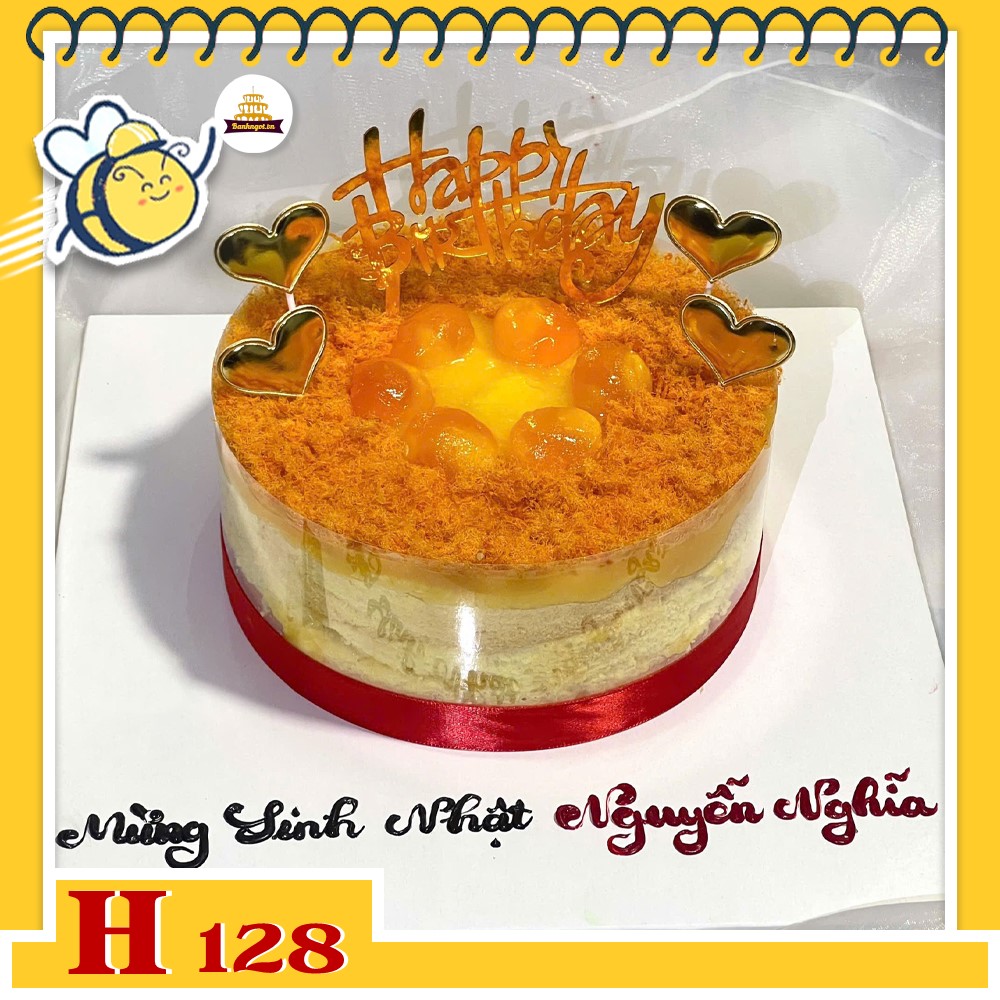 Bánh sinh nhật bông lan trứng muối H128 phong cách đơn giản ăn ngon