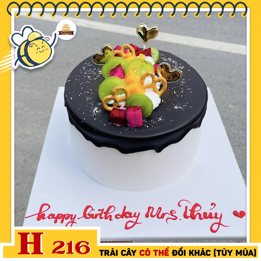 Bánh kem sinh nhật H216 socola và trái cây nhiệt đới tươi mát