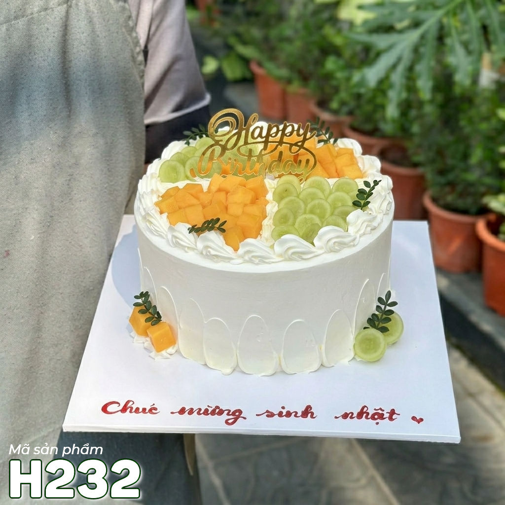 Bánh kem sinh nhật H232 trái cây nhiệt đới đẹp mắt và thanh mát