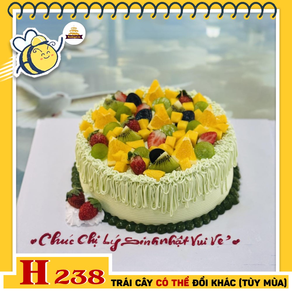 Bánh kem sinh nhật H238 trái cây tươi rực rỡ sắc màu