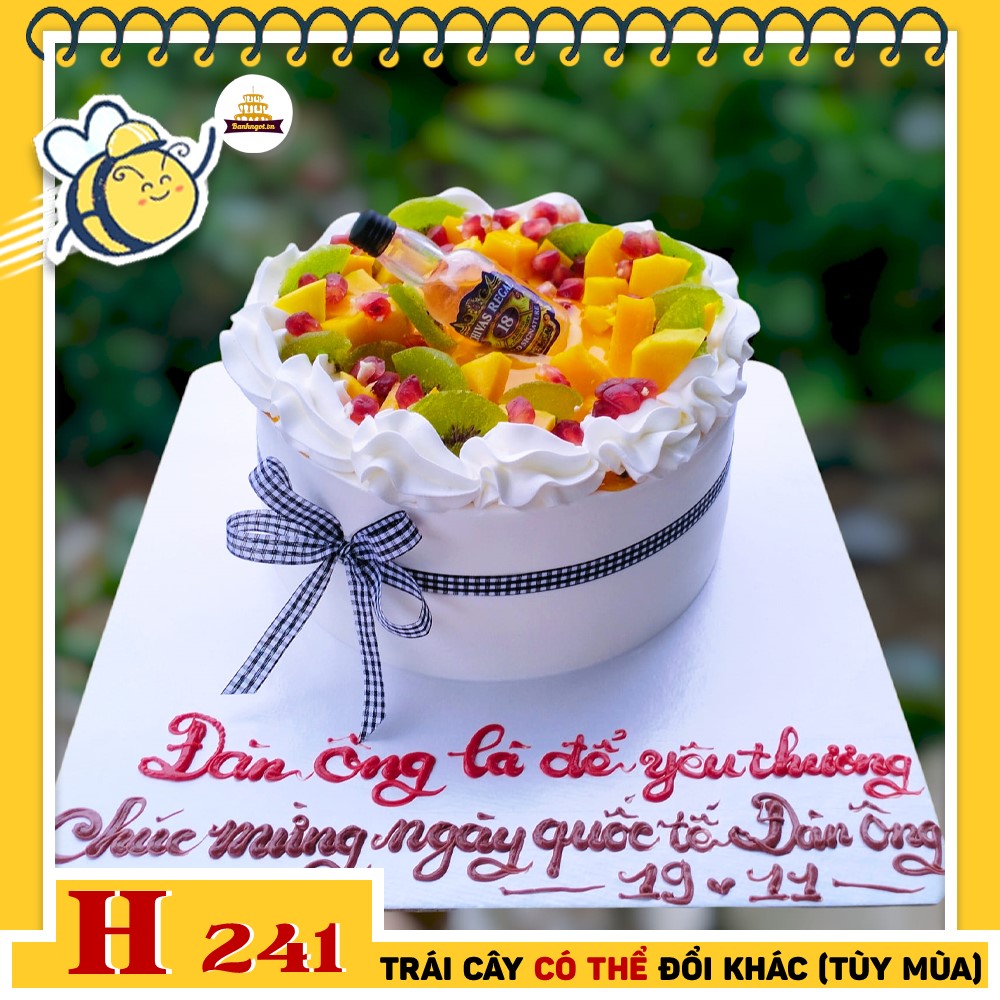 Bánh kem sinh nhật H241 trái cây rượu tây độc đáo