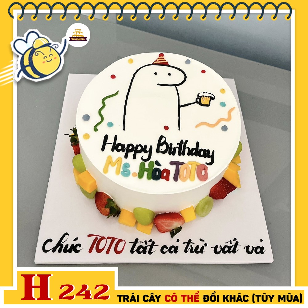 Bánh kem sinh nhật H242 nhân vật meme troll vui nhộn