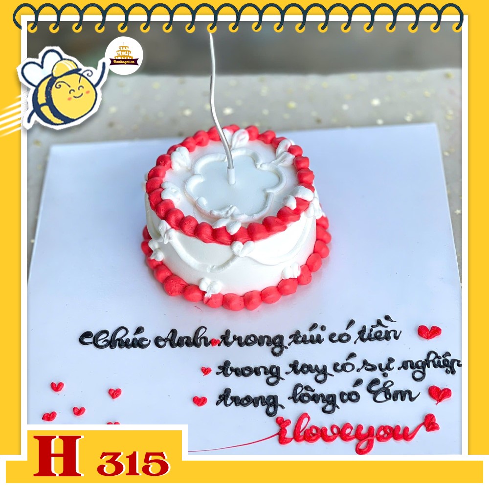 Bánh kem sinh nhật H315 nhỏ xinh tặng bạn gái phong cách Hàn Quốc