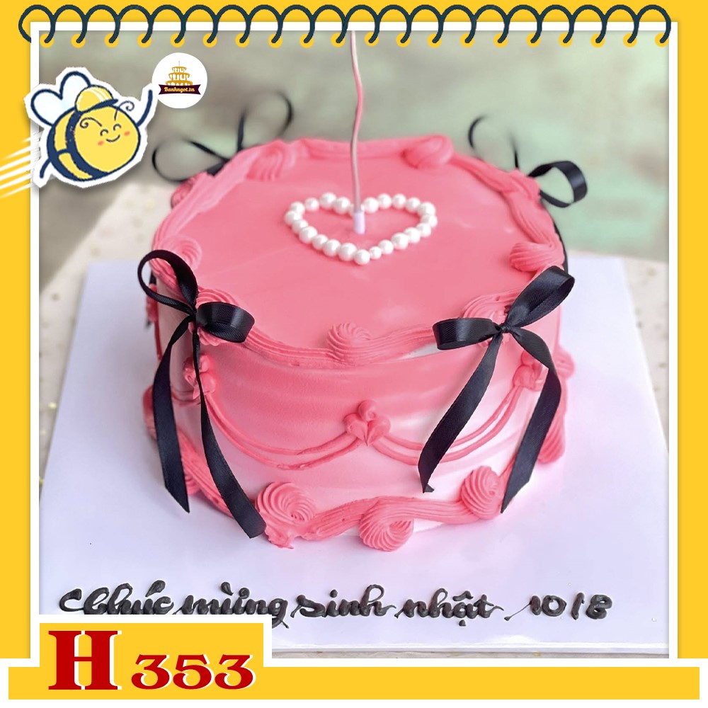 Bánh kem sinh nhật H353 hồng ngọt ngào tặng người thương ngày đặc biệt