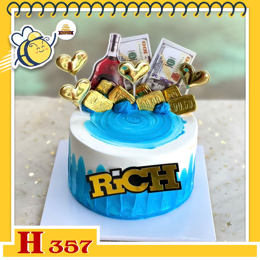 Bánh kem sinh nhật H357 Gửi lời chúc tài lộc, phú quý, phát tài