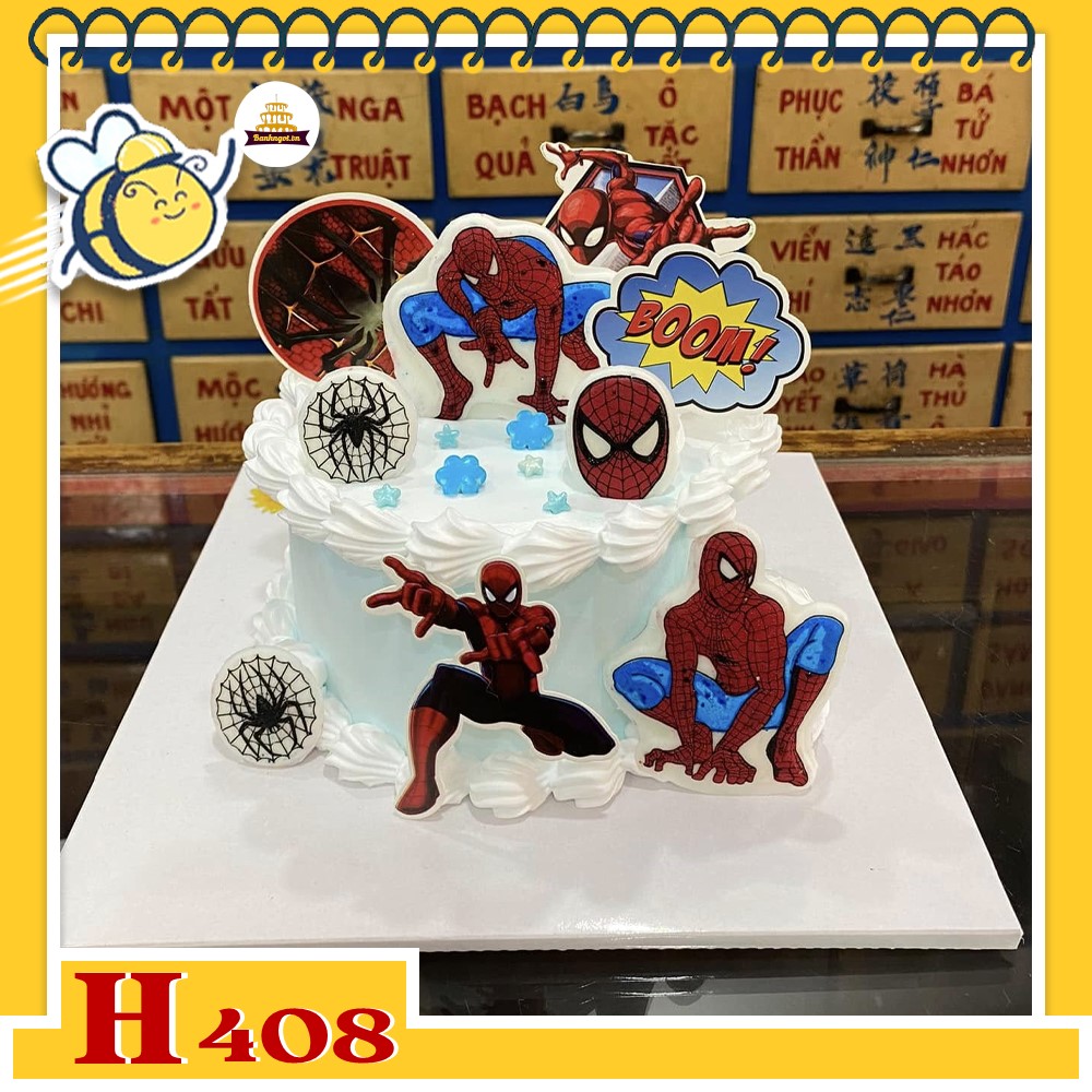 Bánh kem sinh nhật H408 Bánh kem Spider-Man tặng các bé trai