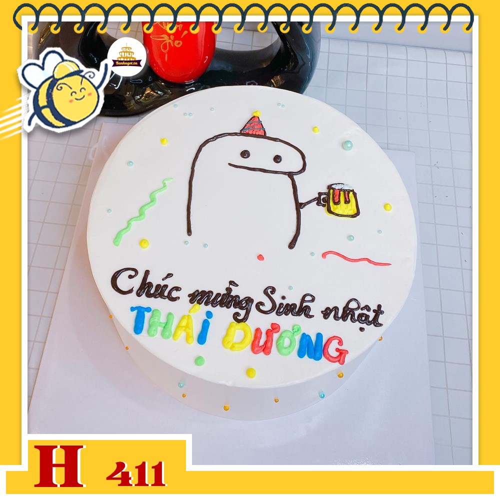 Bánh kem sinh nhật H411 Bánh kem Flork troll tặng bạn bè, đồng nghiệp