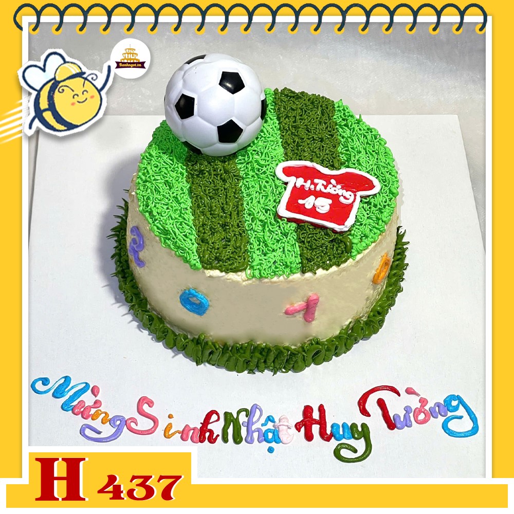 Bánh kem sinh nhật H437 Bánh sinh nhật bóng đá, sân cỏ tặng bạn trai, chồng