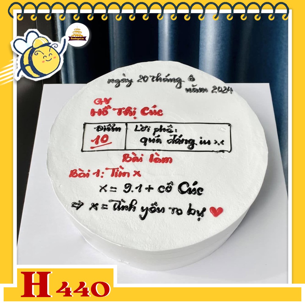 Bánh kem sinh nhật H440 Bánh kem sổ điểm, sổ bài học cực độc lạ