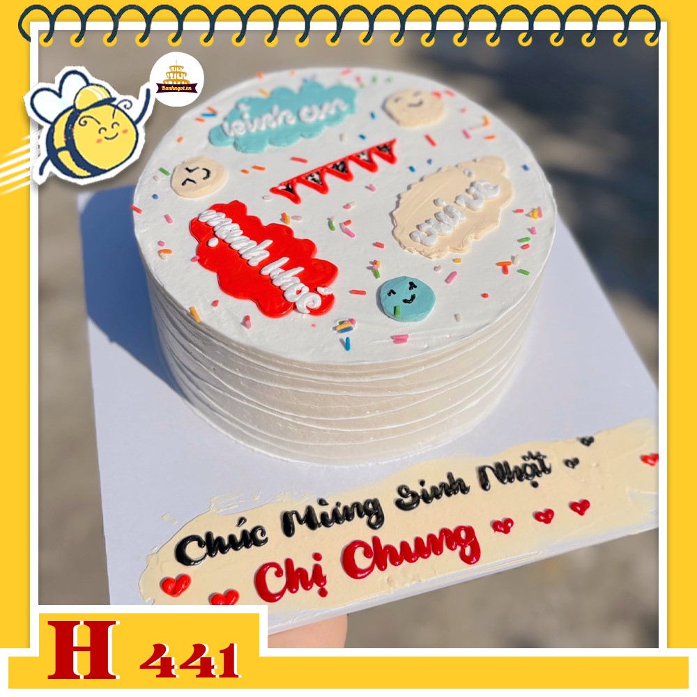 Bánh kem sinh nhật H441 chữ đáng yêu tặng người thân