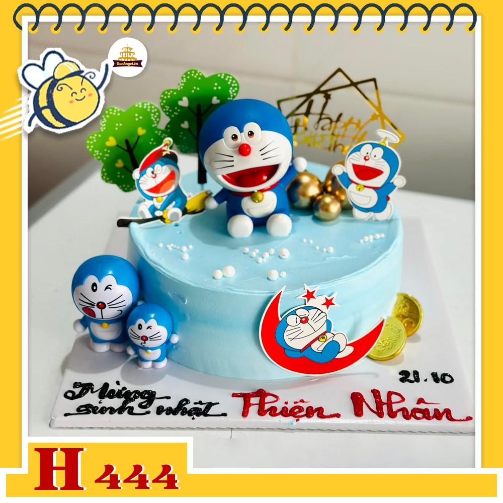Bánh kem sinh nhật H444 trang trí Doraemon tặng bé trai