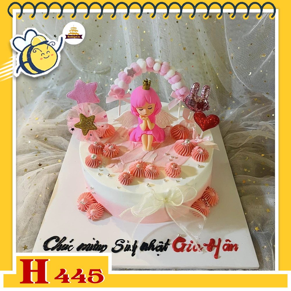 Bánh kem sinh nhật H445 thiên thần dễ thương tặng bé gái