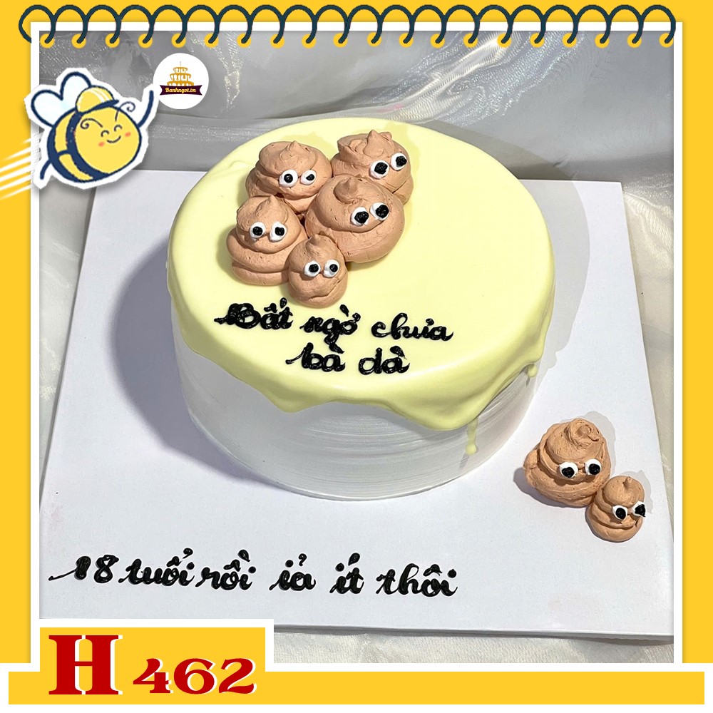 Bánh kem sinh nhật H462 troll độc đáo hình cục phân vui nhộn, hài hước