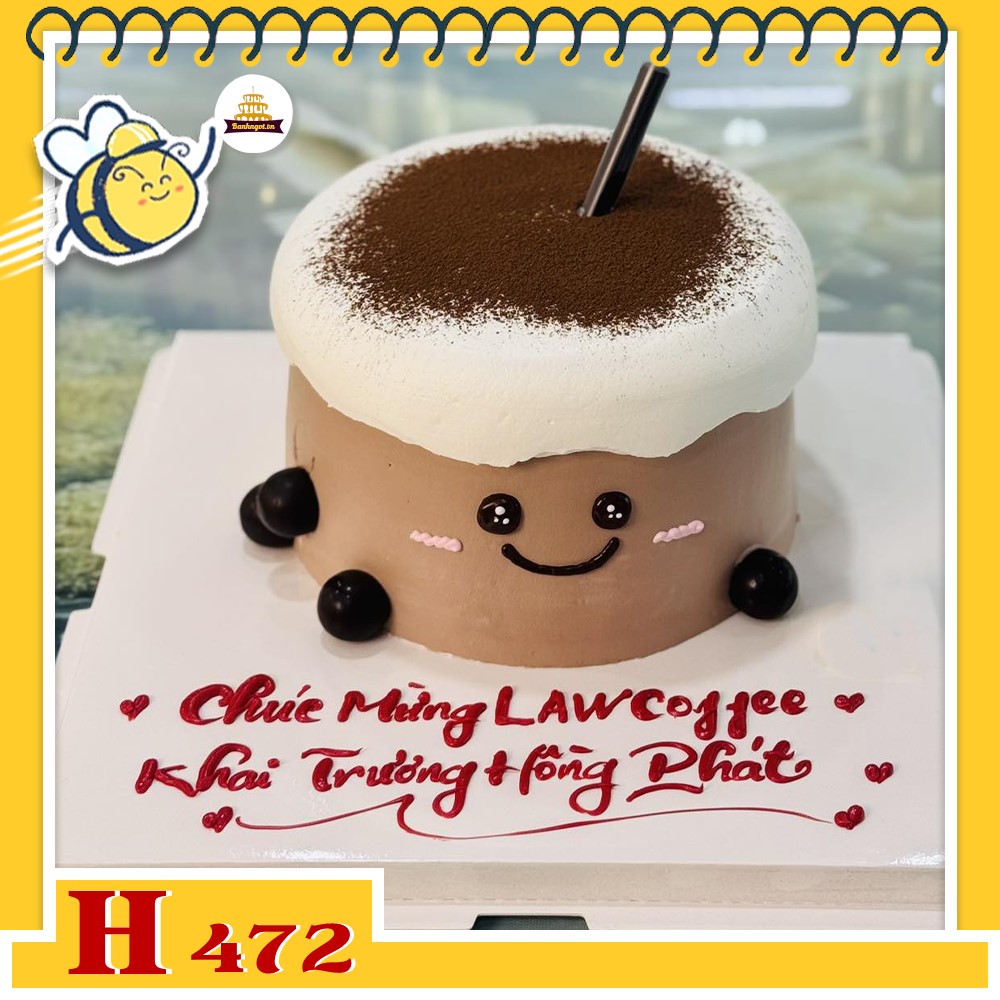 Bánh kem sinh nhật H472 tạo hình trà sữa trân châu troll bạn thân