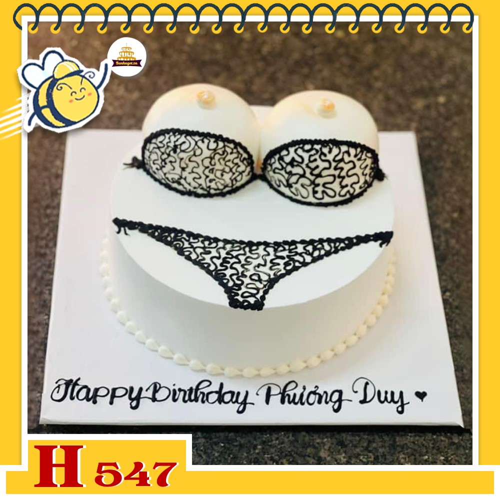 Bánh kem sinh nhật H547 tạo hình bikini màu đen quyến rũ
