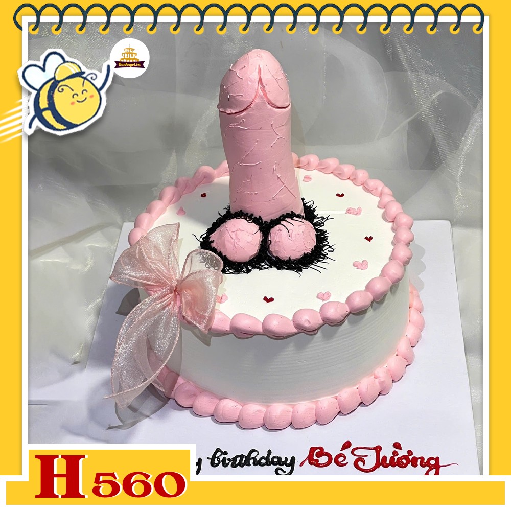 Bánh kem sinh nhật H560 trang trí chú mèo dễ thương và bi bạc