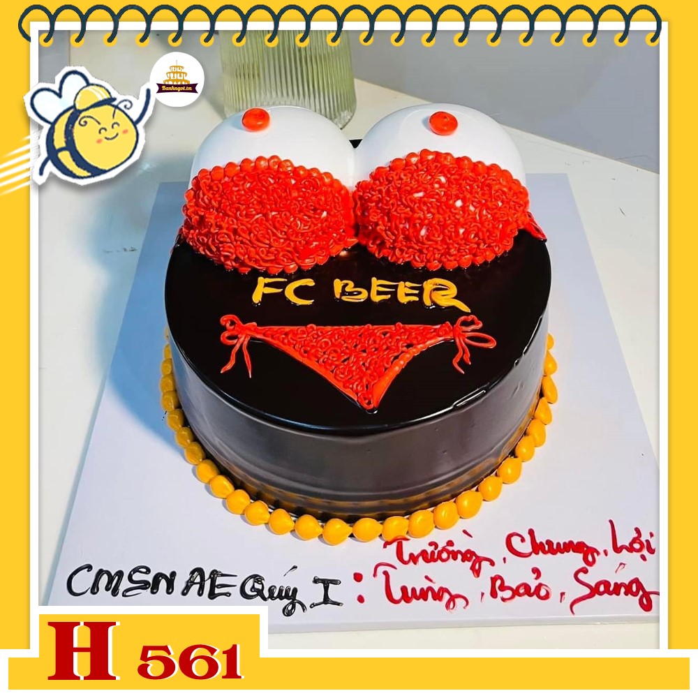 Bánh kem sinh nhật H561 hình bikini đỏ độc đáo