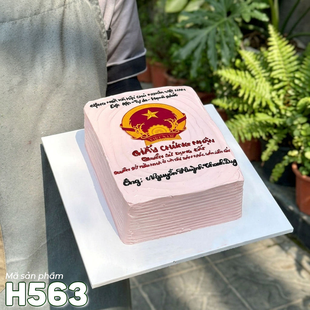 Bánh kem sinh nhật H563 hình sổ đỏ đất thổ cư độc đáo