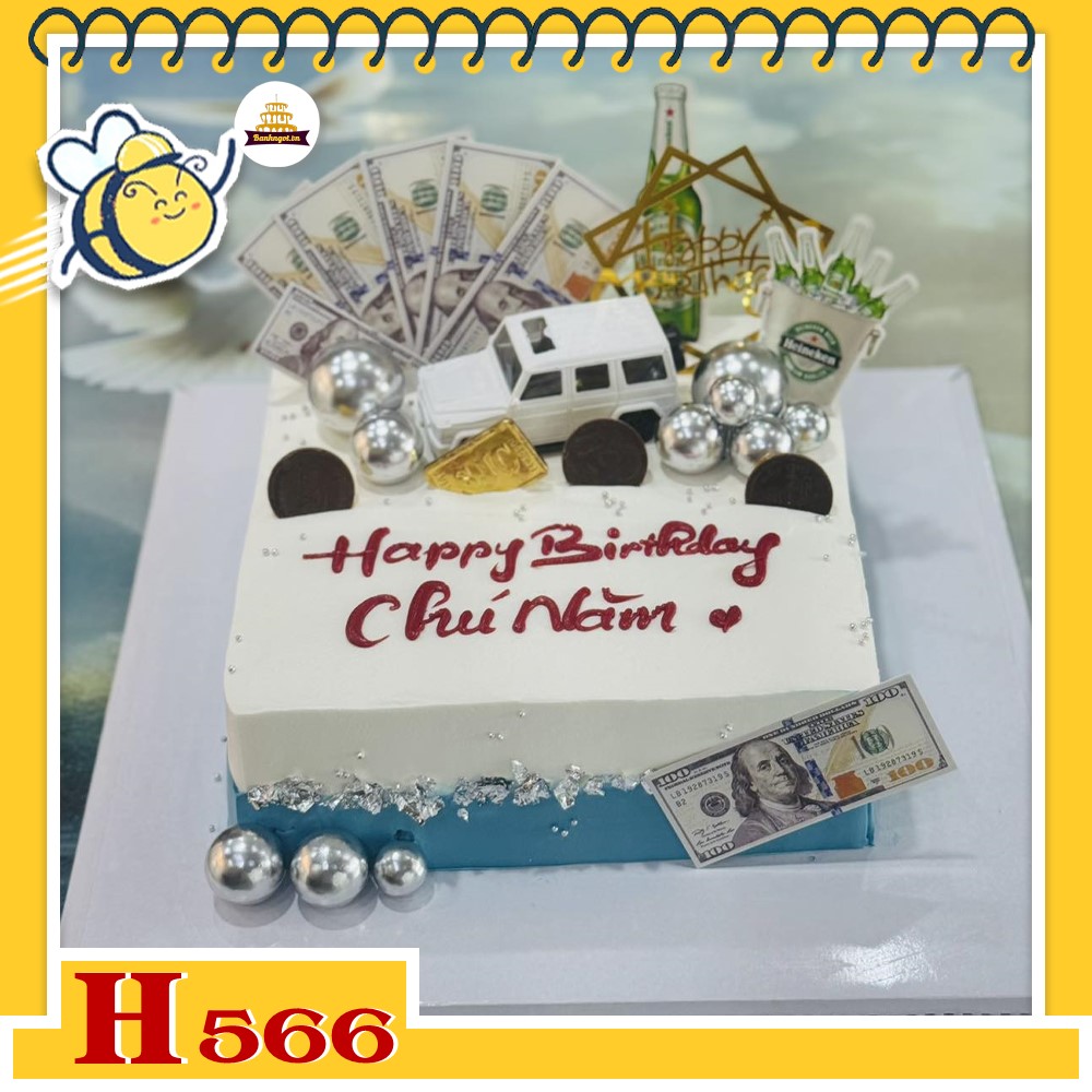 Bánh kem sinh nhật H566 tặng sếp phong cách tài lộc