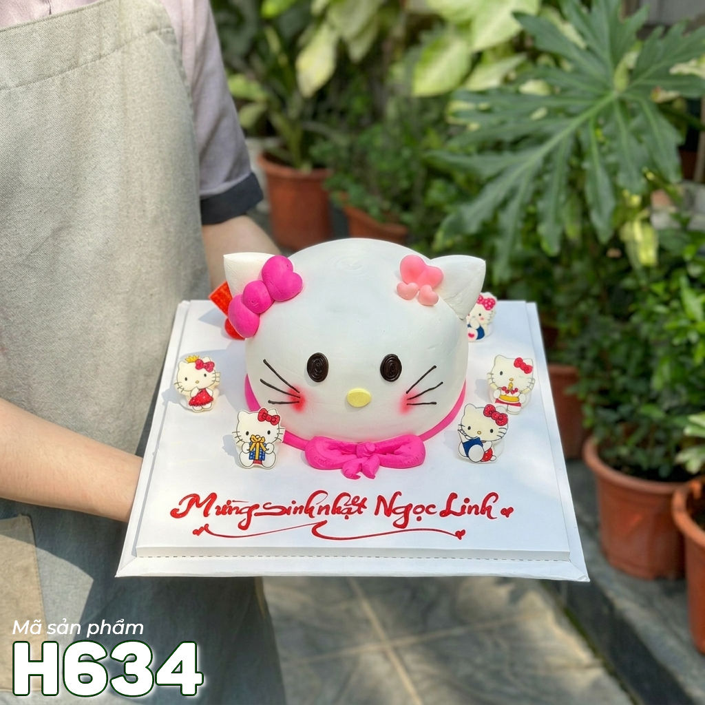 Bánh kem H634 tạo hình Hello Kitty 3D cực kỳ đáng yêu cho bé gái