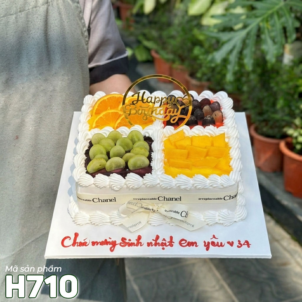 Bánh kem H710 – 4 ngăn trái cây tươi thanh lịch tươi mới