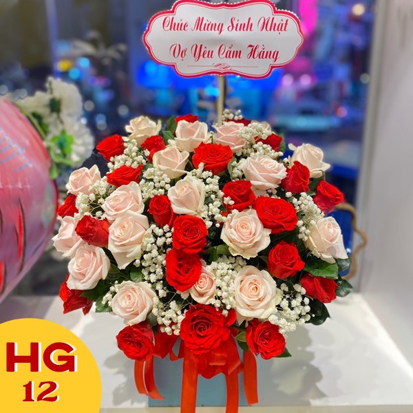 Giỏ hoa sinh nhật khai trương HG12