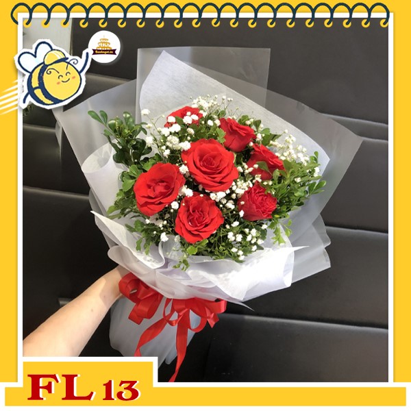 Bó hoa tươi FL13 hoa hồng đỏ xinh