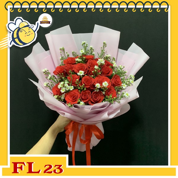 Bó hoa tươi FL23 hồng màu đỏ