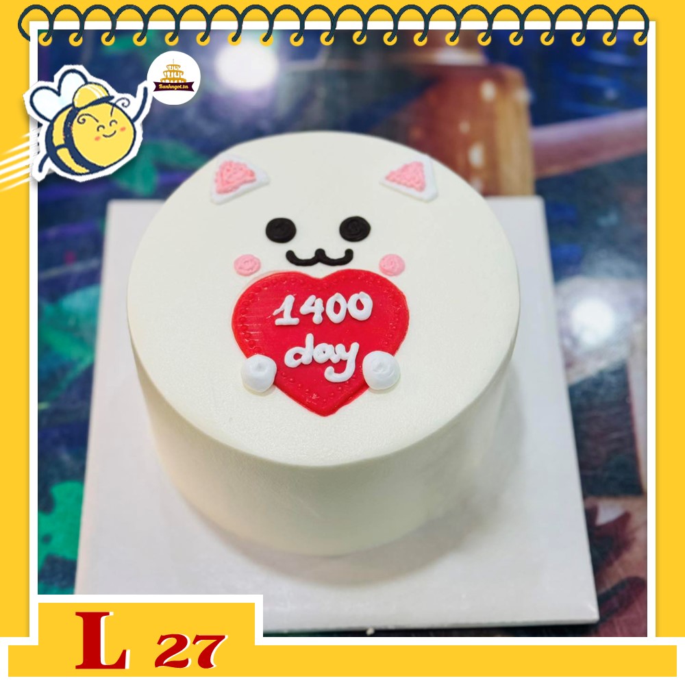 Bánh kem đẹp L27 kỷ niệm ngày yêu nhau, ngày cưới dễ thương