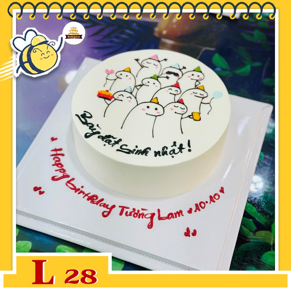 Bánh kem đẹp L28 vẽ hình đáng iu tặng bạn thân