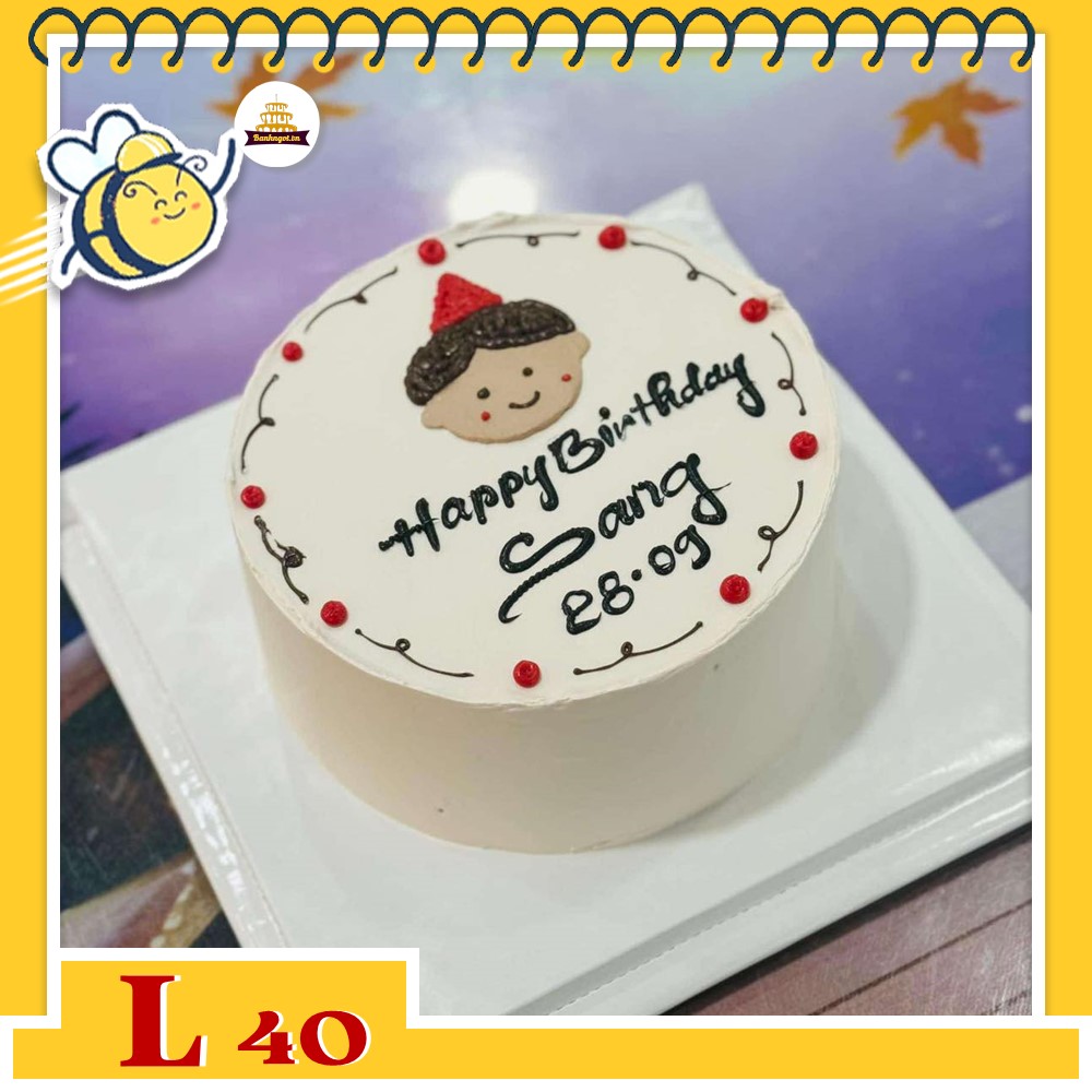 Bánh kem đẹp L40 vẽ chân dung chibi đáng yêu