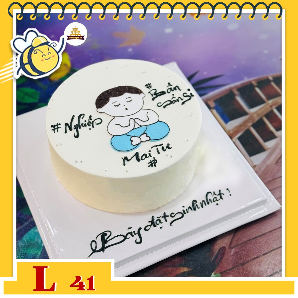 Bánh kem đẹp L41 xinh yêu vẽ hình theo yêu cầu