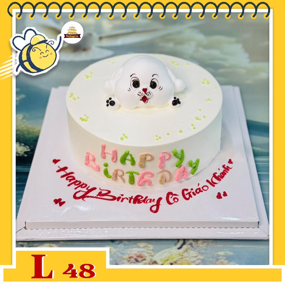 Bánh kem đẹp L48 bắt con thú con giáp nổi đáng yêu