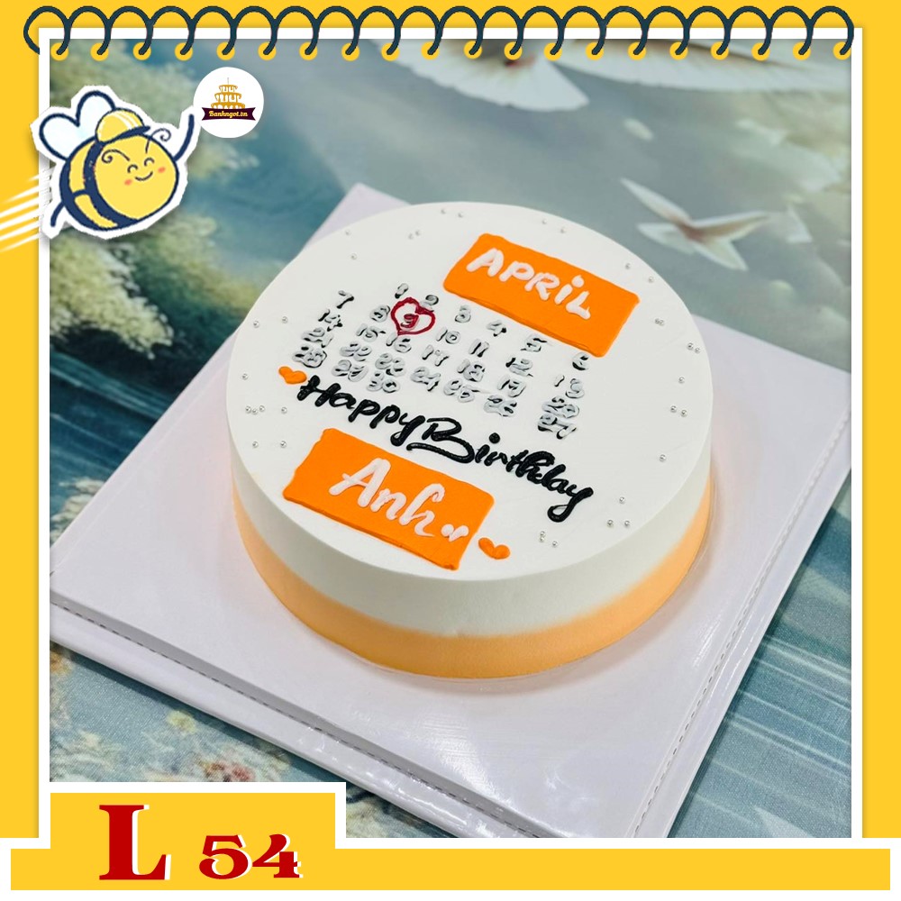Bánh kem đẹp L54 vẽ lịch đánh dấu ngày đặc biệt