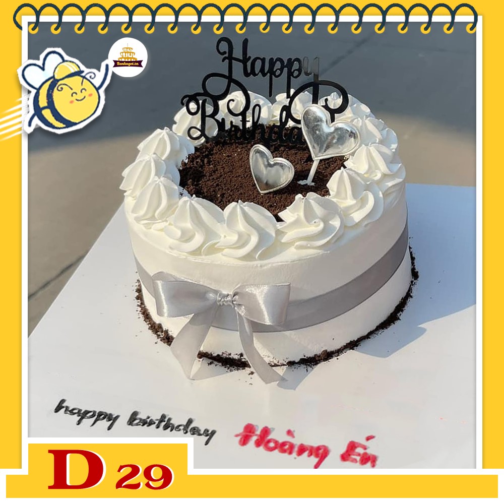Mẫu bánh kem đẹp D29 đen trắng cực xinh yêu ai cũng mê