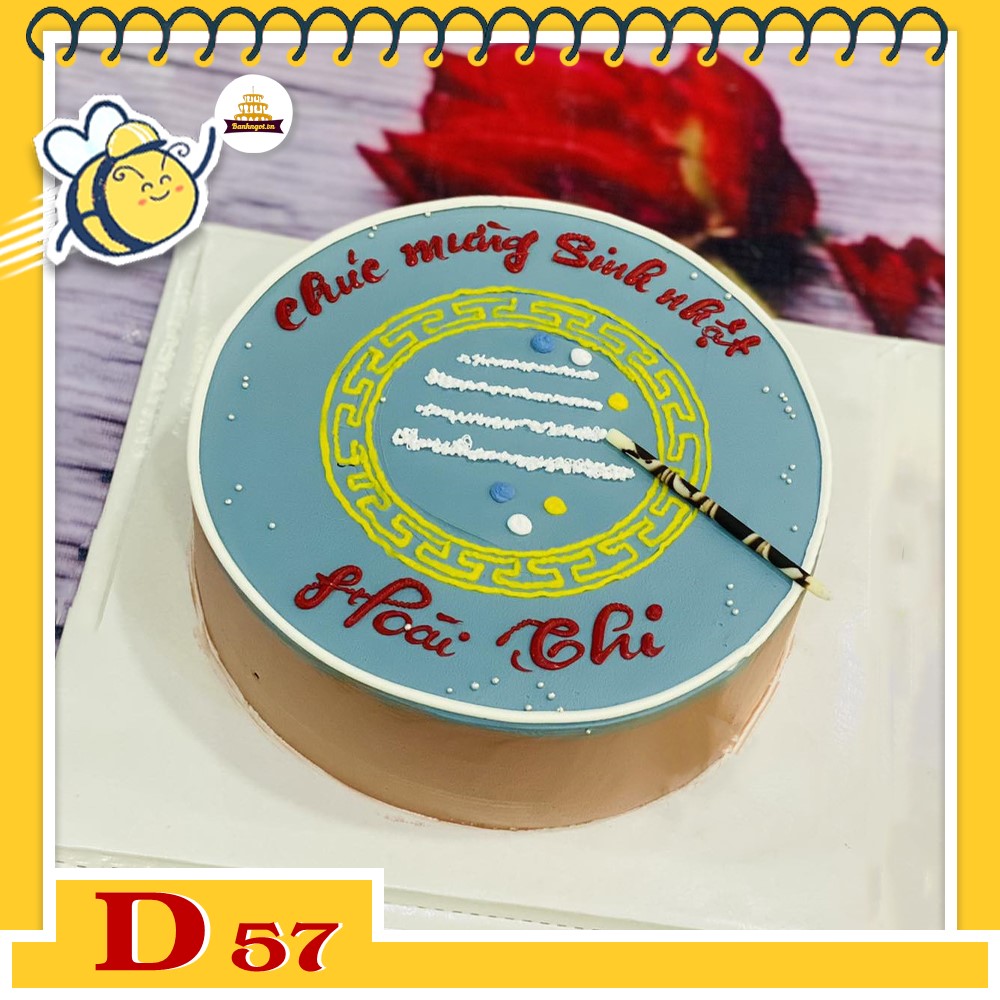 Mẫu bánh kem đẹp D57 kẻ mỏng thôi bạn ei troll bạn vui vẻ