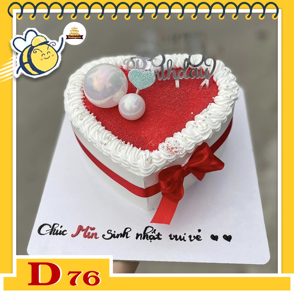 Mẫu bánh kem đẹp D76 trái tim tình yêu ngọt ngào