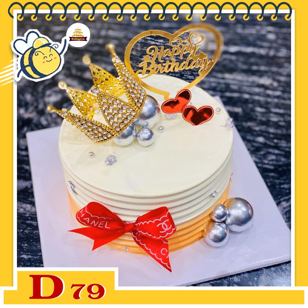 Mẫu bánh kem đẹp D79 vương miện quý tộc