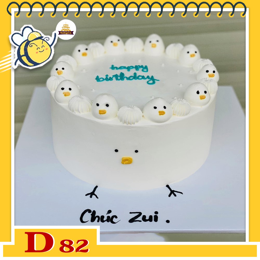 Mẫu bánh kem đẹp D82 bày vịt cute