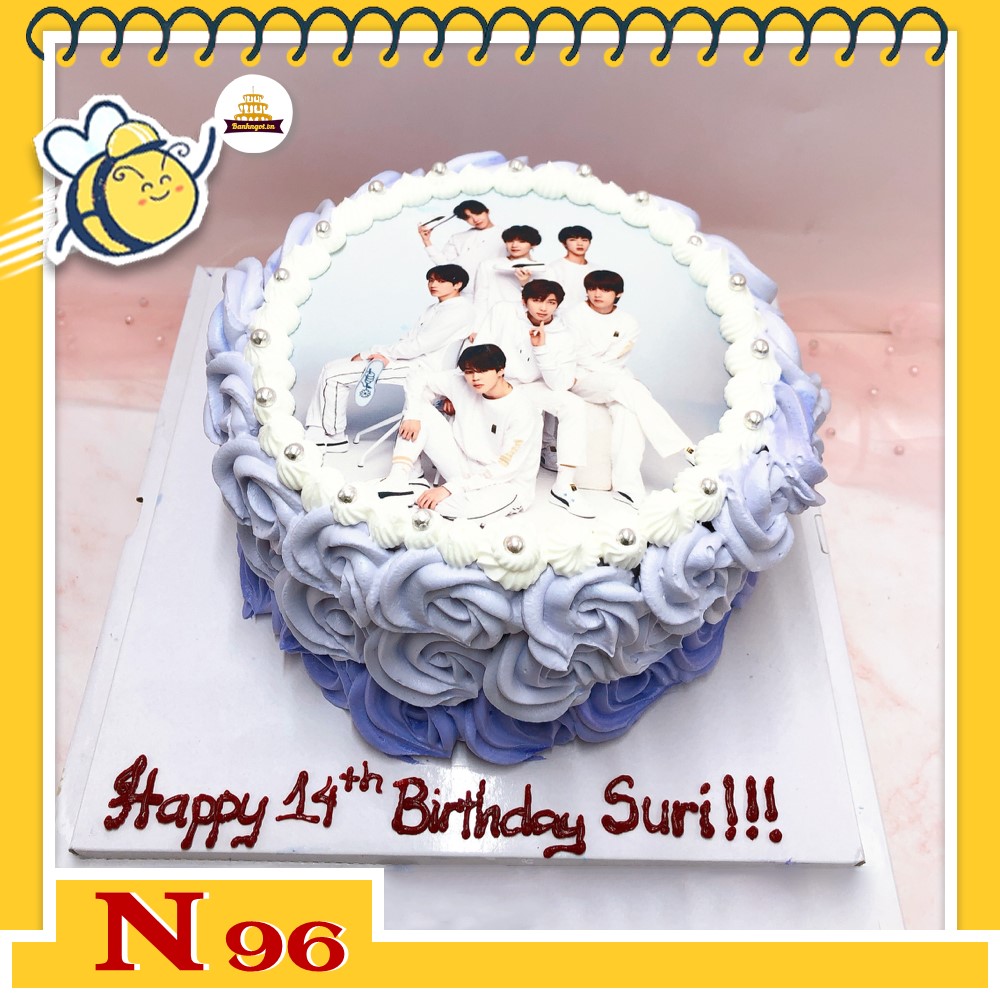 Bánh kem N96 in hình BTS idol Kpop theo yêu cầu