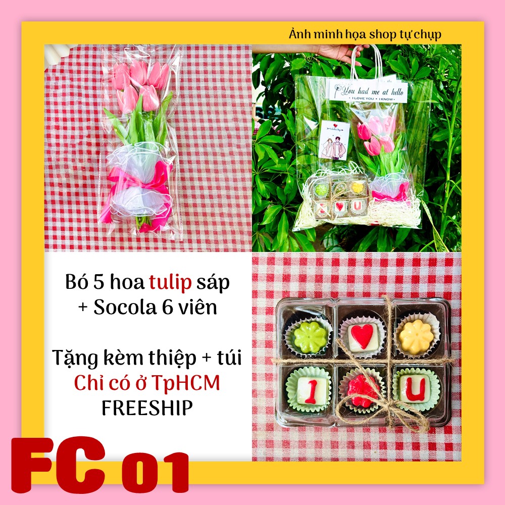 Set combo socola và hoa sáp tulip FC01 valentine