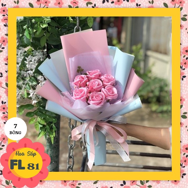 Bó hoa sáp hoa hồng vĩnh cửu FL81 mẫu 7 bông | Bánh kem hương vị ...